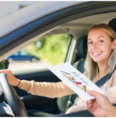 Hello Winter Birds - Full Color Pre-Designed Drive Up Envelope - in use