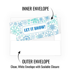 Holiday Currency Envelopes - Let It Snow! - w/ Metallic Ink - 250 inners/250 outers