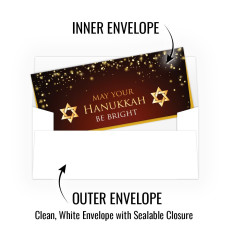Holiday Currency Envelopes - May Your Hanukkah Be Bright - 250 inners/250 outers