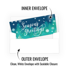 Holiday Currency Envelopes - Season's Greetings - Snowflakes - 250 inners/250 outers
