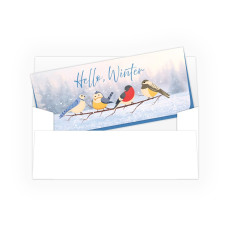 Currency Gift Envelope - Hello Winter Birds - Full Color Design - Ready-to-Ship hero