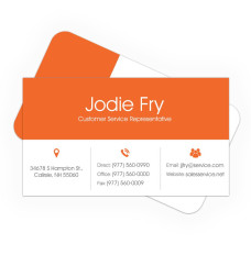 round and square corners orange Business Card Full Color - Front Only 