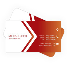 square and round corner red Business Card Full Color - Front Only 