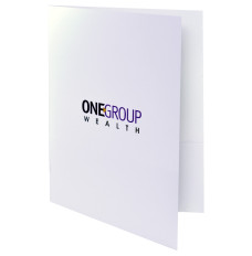Custom 9W X 12H White Presentation Folders - 2-Color Imprint