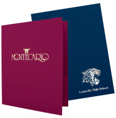 Quick Ship 9W X 12H Foil Stamped Linen Presentation Folders