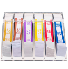 Clear Acrylic Bill Strap Rack Organizer - 6 Compartments & Angled Dividers - Filled