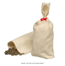 Cotton Canvas Shipping Bags - 12W x 19H - Box of 10; fabric coin bags