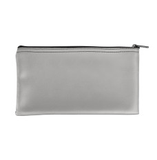 Gray Vinyl Zipper Bag 11W x 6H - Ready to Ship