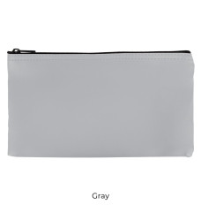 Gray Vinyl Zipper Money Bag 11W x 6H - Ready-to-Ship