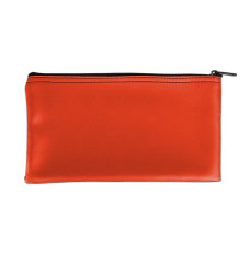 Reddish Orange Vinyl Zipper Money Bag 11W x 6H - Ready-to-Ship