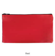 Red Vinyl Zipper Money Bags - 11W x 6H - Ready-to-Ship