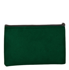 Plain Forest Green Zipper Bag - 12W x 8H - 14 oz Canvas