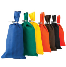 Colored Canvas Coin Bags - 11W x 17-1/2H - Box of 25 - Made-to-Order- royal blue, kelly green, yellow, orange, brown, black, and red shown 