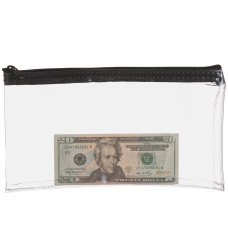 Clear Vinyl Zipper Bag - 10-1/2W x 5-1/2H with money in bag 