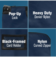 Laminated Nylon HIPAA Locking Courier Bags with Cardholder - 19W x 15H