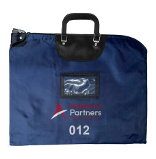 Full-Color Imprinted - 19W x 15H Laminated Nylon Locking Deposit Bag w/ Hard Handles