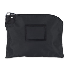 12W x 9H Laminated Nylon Locking Deposit Bag Shown In Black