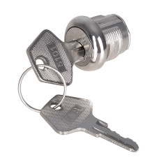 Keyed Different Lock w/ 2 Keys for STEELMASTER® Manual Cash Drawer with key inserted into lock