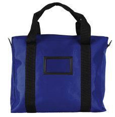 Royal blue laminated nylon handled briefcase bag 