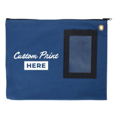  14W x 11H 14oz Cotton Canvas Flat Transit Sac Shown In Royal Blue With 1-Color Imprint