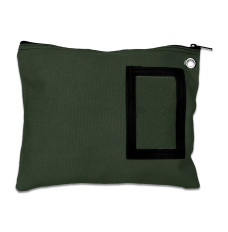Forest Green 14 oz. Cotton Canvas Zipper Bag - 12W x 9H - Stock, Ready-to-Ship