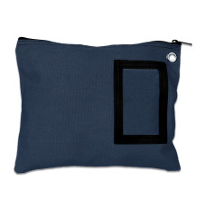 Navy Blue 14 oz. Cotton Canvas Zipper Bag - 12W x 9H - Stock, Ready-to-Ship