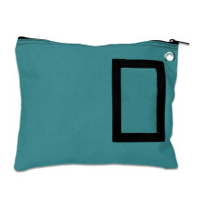 Teal 14 oz. Cotton Canvas Zipper Bag - 12W x 9H - Stock, Ready-to-Ship