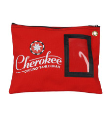12W x 9H Full-Color Imprinted 14 oz. Cotton Canvas Zipper Bag Shown In Red