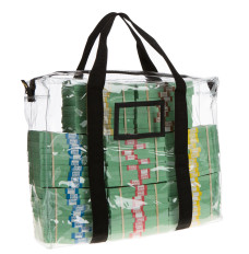 18W x 14H x 4D Custom Clear Vinyl Transit Sac w/ Handles