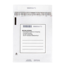 Tamper Evident 5 Strap Cash Bags - 6-1/2W x 7-1/2H - Case of 1000 - Front view  