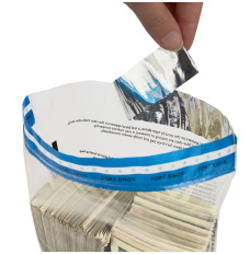 Ultima Blue® Clear Deposit Bags - 8W x 10H - In Use