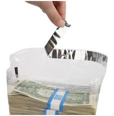 9W x 12H Ultima Value® Clear Deposit Bag Shown In Use