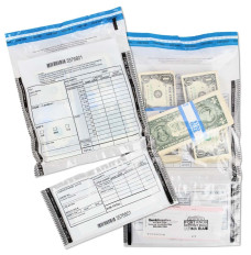 Ultima Blue® Clear Top-Bottom Deposit Bags - 9W x 17-1/2H  - tear