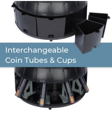 Interchangeable coin tubes and cups for MMF Industries Automatic Digital SE900 Coin Counter and Sorter