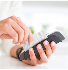 Verifone® Card Terminal Cleaning Card with Waffletechnology in use in a terminal 