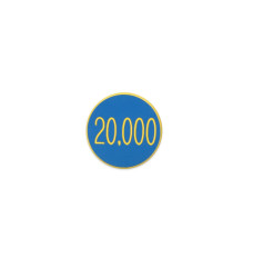 20,000 Blue with Yellow Letters Double-Sided 1-1/4 inch Diameter 