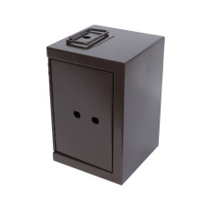 front side- closed - 3 Hole Brown Standard Universal Drop Box - 12W x 8H x 8D