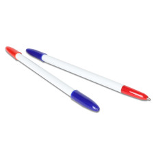 Double Ink Baccarat Casino Pens - Blue & Red Ink - two pens next to each other