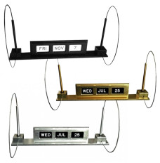 Slim Aluminum Perpetual Calendar With Cable Pens