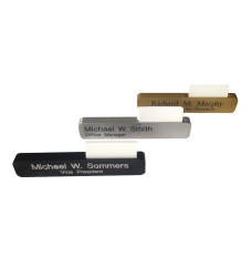 Solid Aluminum Nameplate Set - with card slots