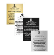 Patriot Act (Beneficial Owner) 11W x 14H Wall Sign 