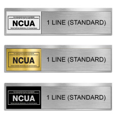 1/3 Size Magnetic NCUA Logo Insert  - With 1 Line Standard