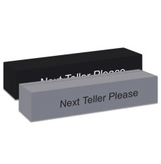 Next Teller Please - Aluminum Magnetic Desk Bar - Square Corners - 9W x 2H x 1D 