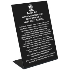 Patriot Act- Beneficial Owners Counter Sign - 6W x 9H