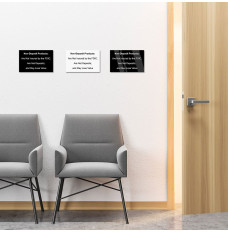 Mandatory Non-Deposit Products hanging on wall above chairs