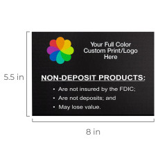 Customizable Full-Color Non-Deposit Products Wall Sign - 8W x 5-1/25H measurements