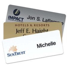 1.25H x 3W Full Color Name Tags - Plastic/Metal - Made to Order 