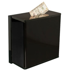 Black Wall Mount Tip Box - 12W x 12H x 6D with mounting bracket