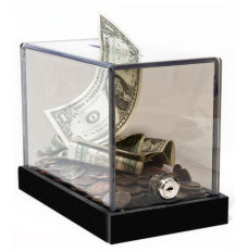 Keyed Alike - Polycarbonate | Counter Mount Tip Box - 7-3/4W x 6H x 4-1/4D - Includes Mounting Bracket (Default)