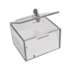 Clear Polycarbonate TITO Slot Ticket Paper Box with Keyed Differently Lock